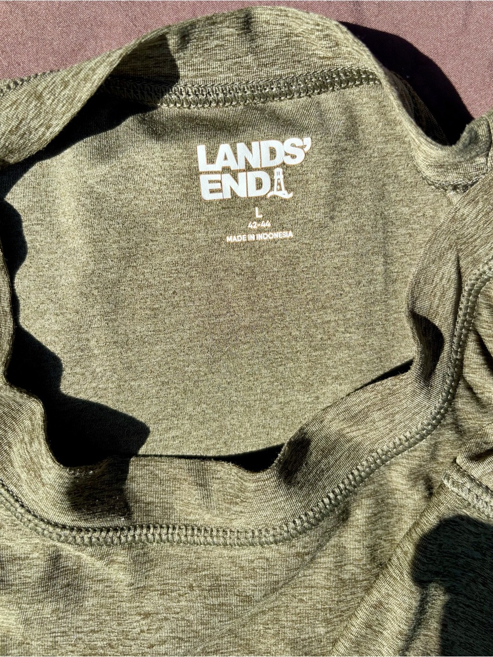 Lands' End Heathered Olive Performance Tee